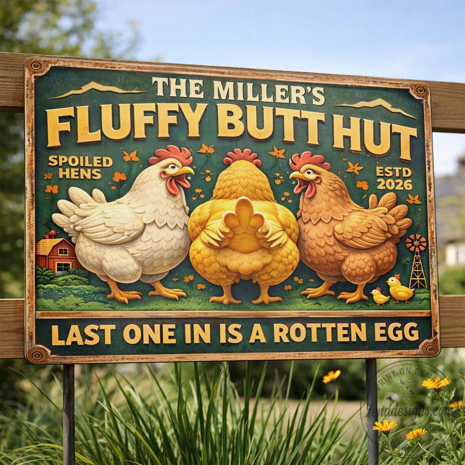 Farmers Fluffy Butt Hut Spoiled Hens Last One In Is A Rotten Egg Metal Plaque 15 Farmers Fluffy Butt Hut Spoiled Hens Last One In Is A Rotten Egg Metal Plaque