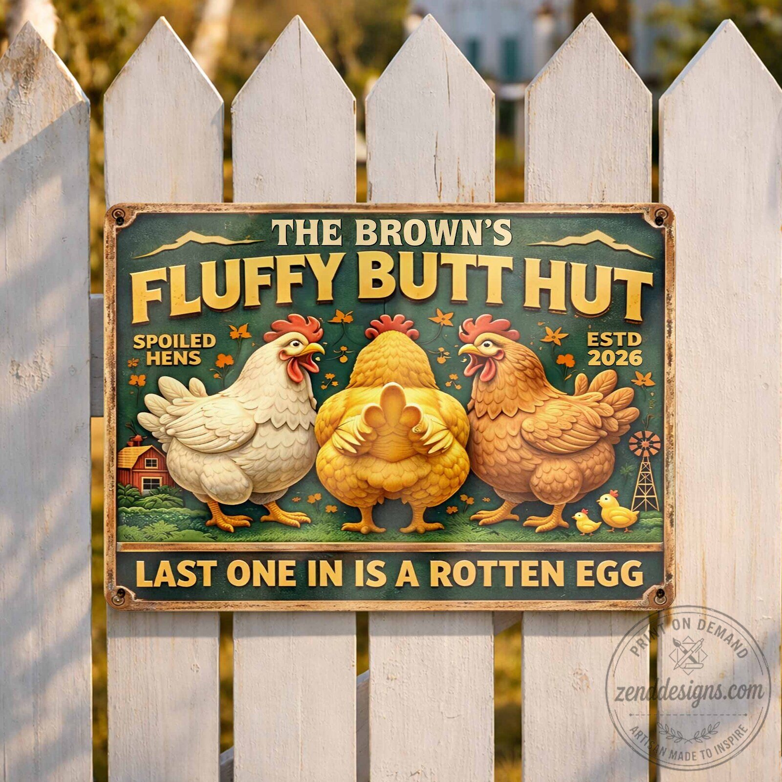 Farmers Fluffy Butt Hut Spoiled Hens Last One In Is A Rotten Egg Metal Plaque 17 Farmers Fluffy Butt Hut Spoiled Hens Last One In Is A Rotten Egg Metal Plaque