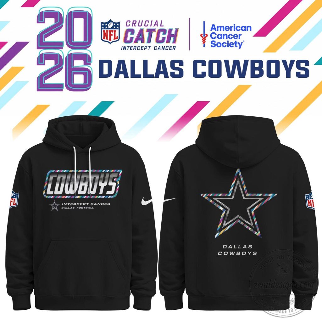 Dallas Cowboys Crucial Catch Intercept Cancer 2026 NFL Football Hoodie Dallas Cowboys Crucial Catch Intercept Cancer 2026 NFL Football Hoodie