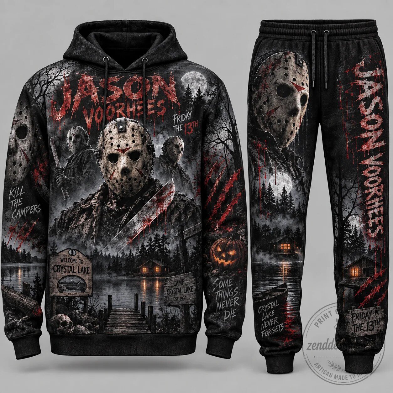 Pennywise You'll Float Too Horror Movie Halloween Costume Hoodie and Pants Set 9 Pennywise You