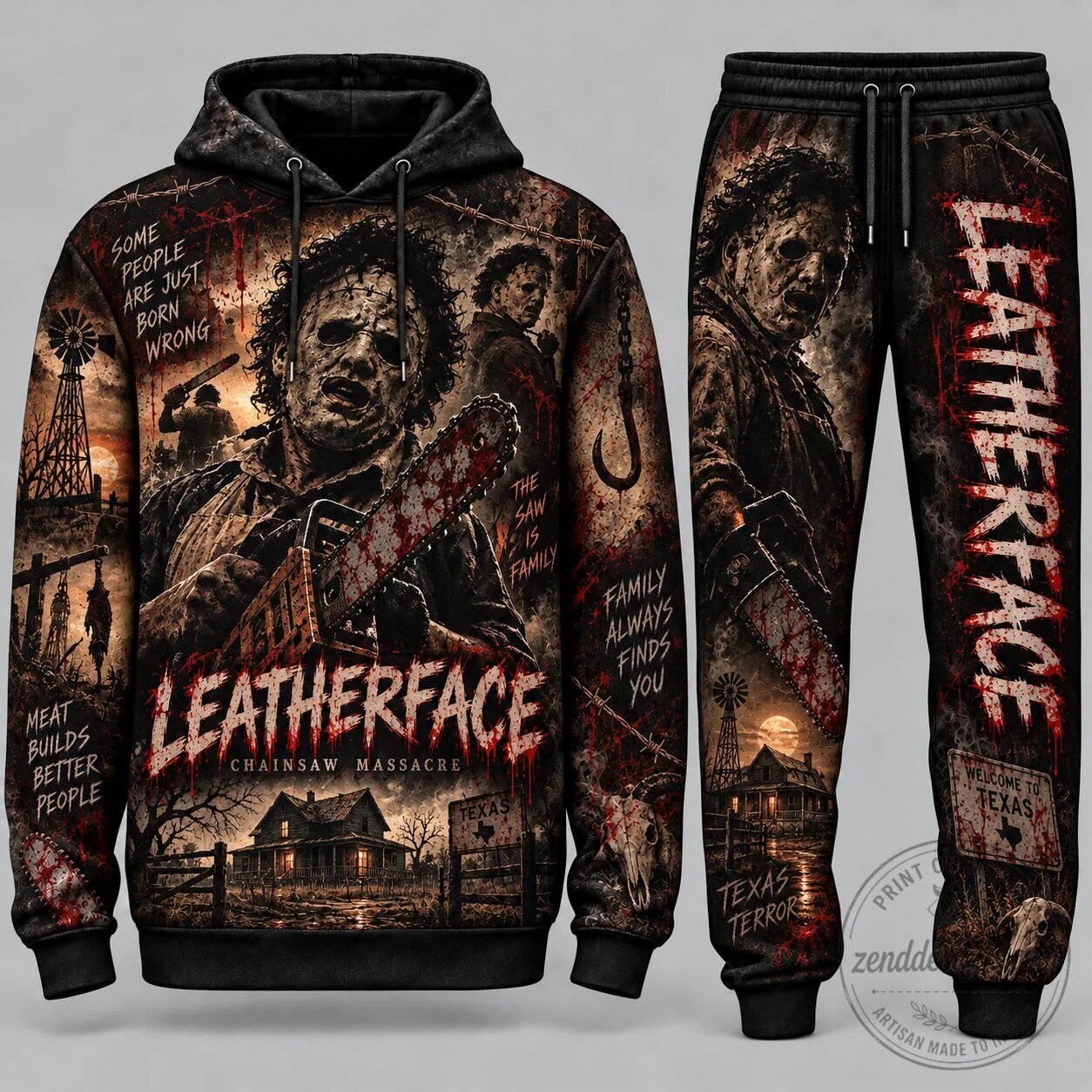 Pennywise You'll Float Too Horror Movie Halloween Costume Hoodie and Pants Set 12 Pennywise You