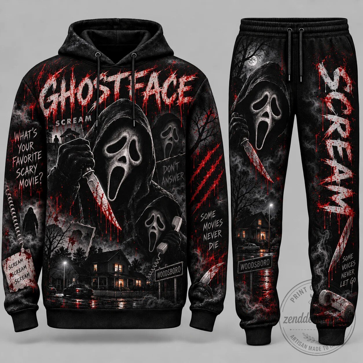 Pennywise You'll Float Too Horror Movie Halloween Costume Hoodie and Pants Set 13 Pennywise You