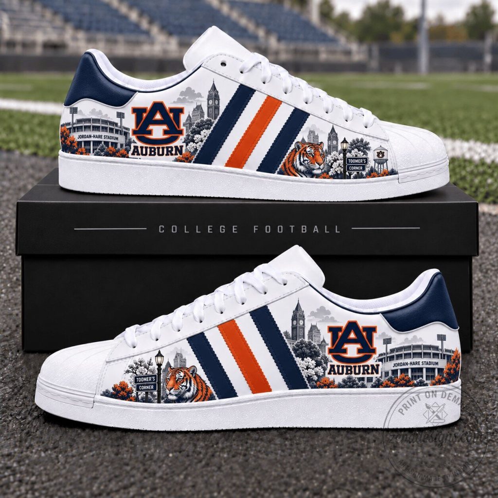 Auburn Tigers College Football Team Jordan-Hare Stadium Fan Shoes Auburn Tigers College Football Team Jordan-Hare Stadium Fan Shoes