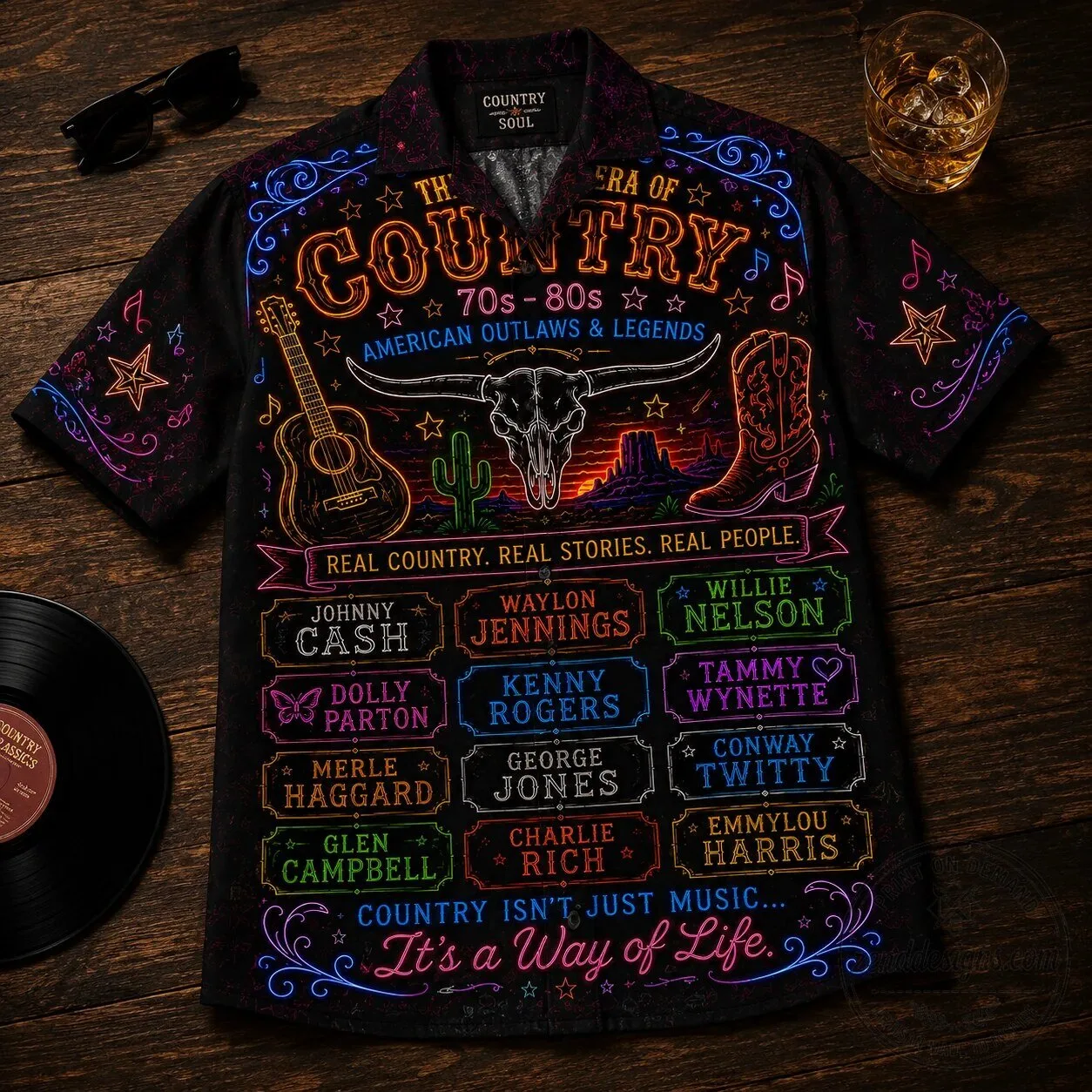 Country Music Legends Hawaiian Shirt - American Outlaws & Legends 5 Country Music Legends Hawaiian Shirt - American Outlaws & Legends