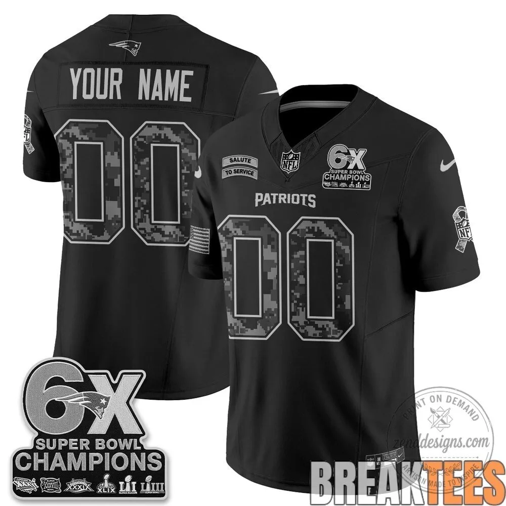 New England Patriots 6X Super Bowl Champions Salute To Service Football Jersey 4 New England Patriots 6X Super Bowl Champions Salute To Service Football Jersey