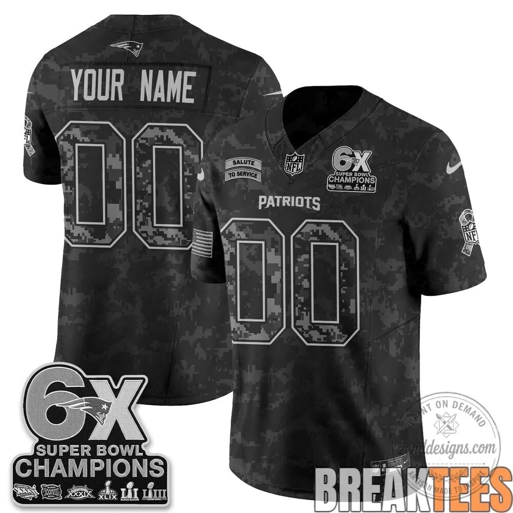 New England Patriots 6X Super Bowl Champions Salute To Service Football Jersey 7 New England Patriots 6X Super Bowl Champions Salute To Service Football Jersey