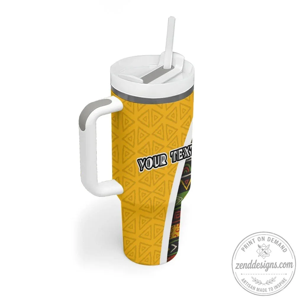 Personalized African 75th Birthday Tumbler with Handle Tribal Geometric Pattern 7 Personalized African 75th Birthday Tumbler with Handle Tribal Geometric Pattern