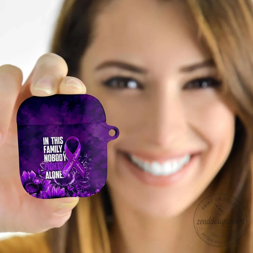 Domestic Violence Awareness Purple Ribbon Sunflower AirPods Case 7 Domestic Violence Awareness Purple Ribbon Sunflower AirPods Case