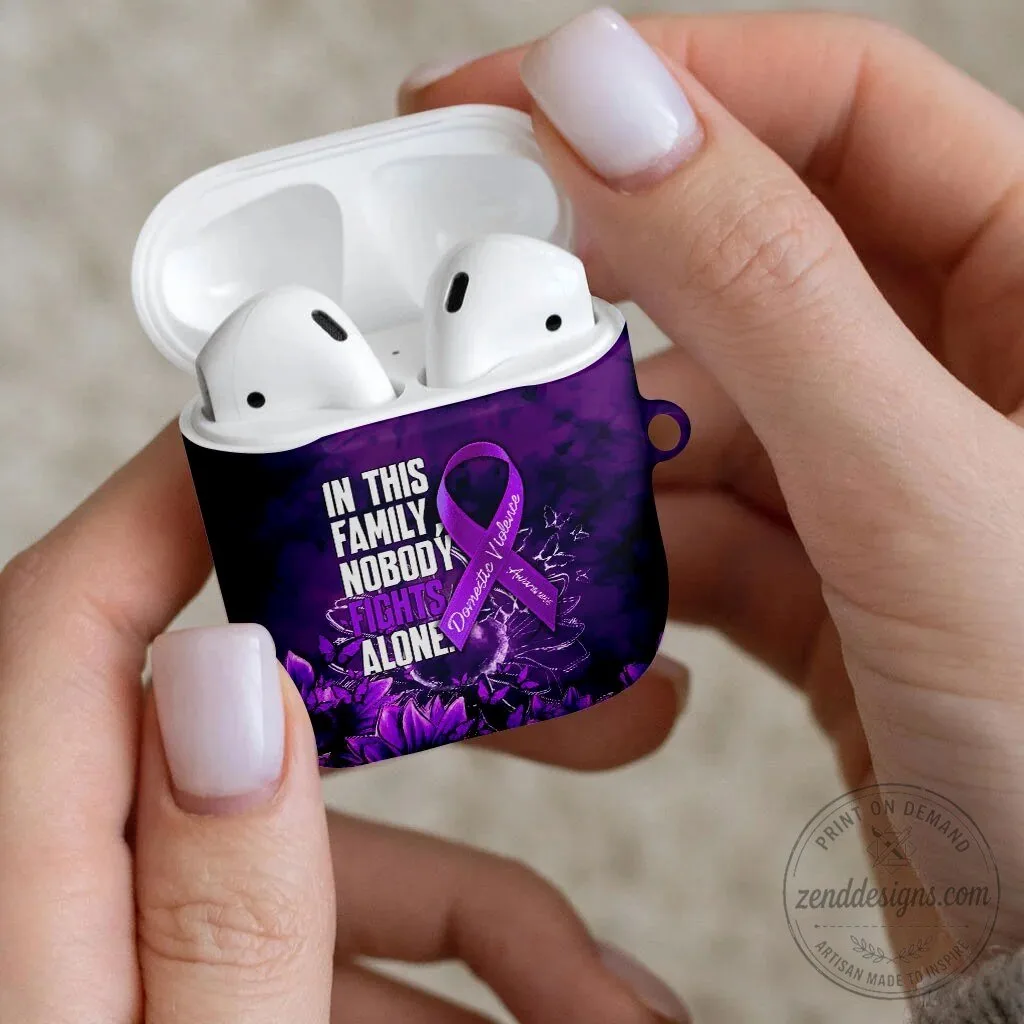 Domestic Violence Awareness Purple Ribbon Sunflower AirPods Case 8 Domestic Violence Awareness Purple Ribbon Sunflower AirPods Case