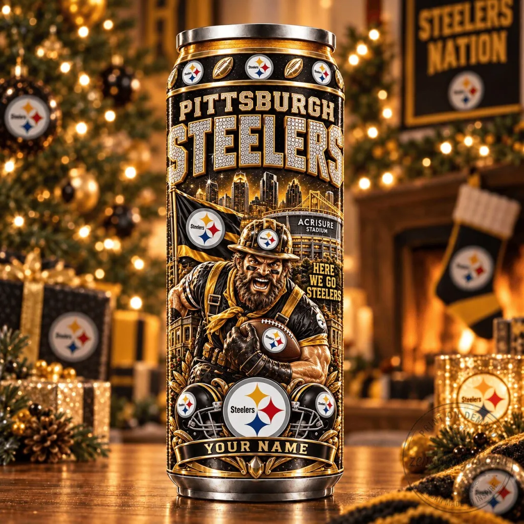Custom Stainless Steel Tumbler for Pittsburgh Steelers Football Fans Custom Stainless Steel Tumbler for Pittsburgh Steelers Football Fans