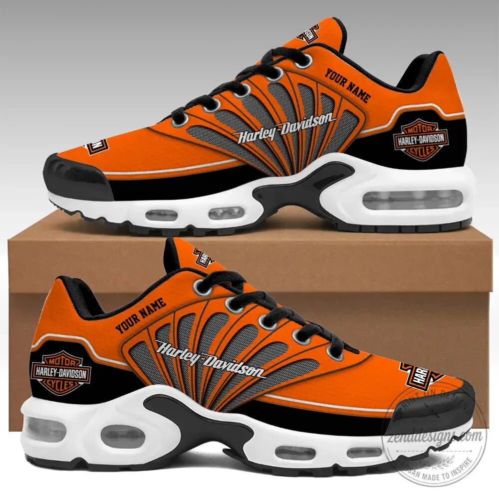 Harley-Davidson Custom Name Orange Black Motorcycle Logo Running Shoes 6 Harley-Davidson Custom Name Orange Black Motorcycle Logo Running Shoes