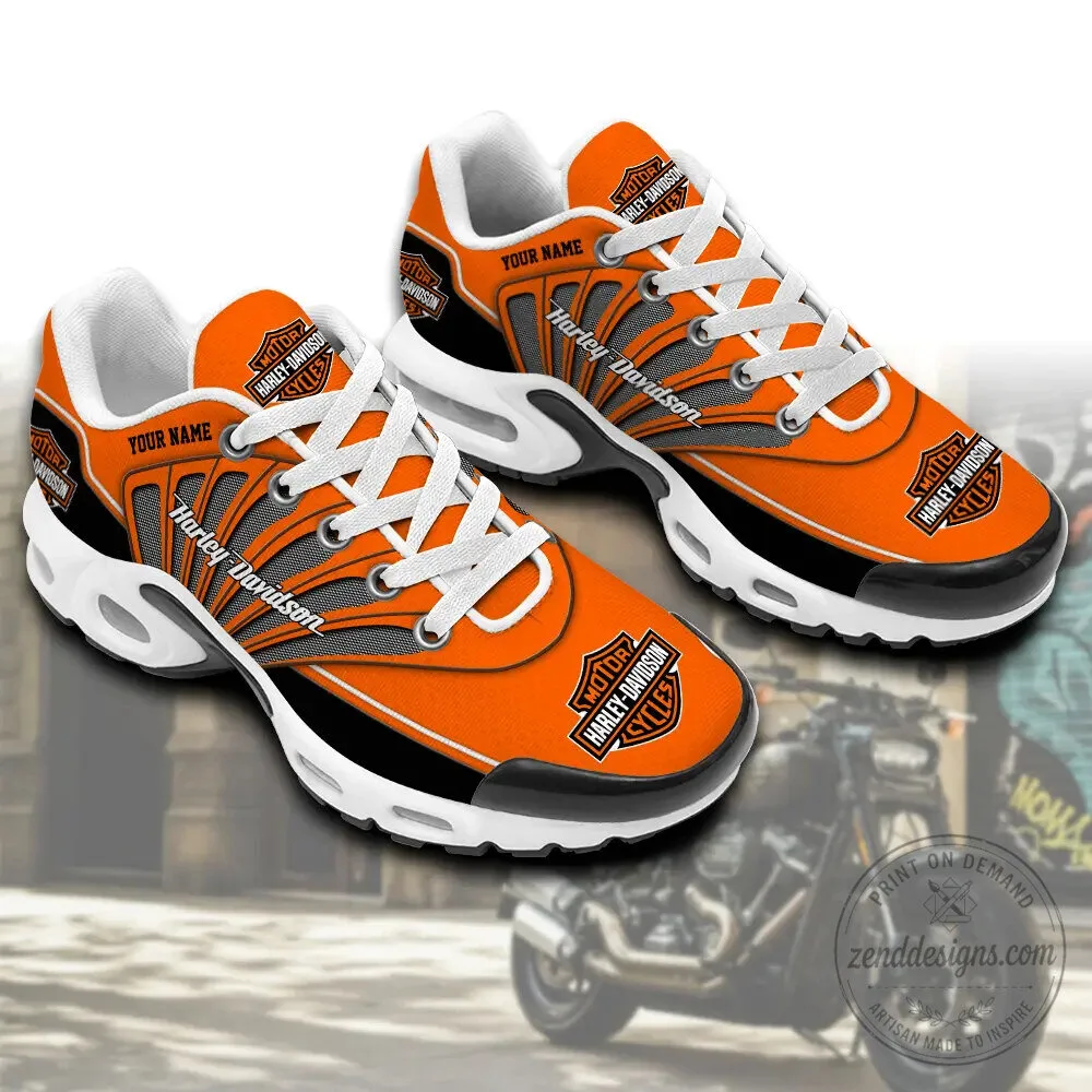 Harley-Davidson Custom Name Orange Black Motorcycle Logo Running Shoes 7 Harley-Davidson Custom Name Orange Black Motorcycle Logo Running Shoes
