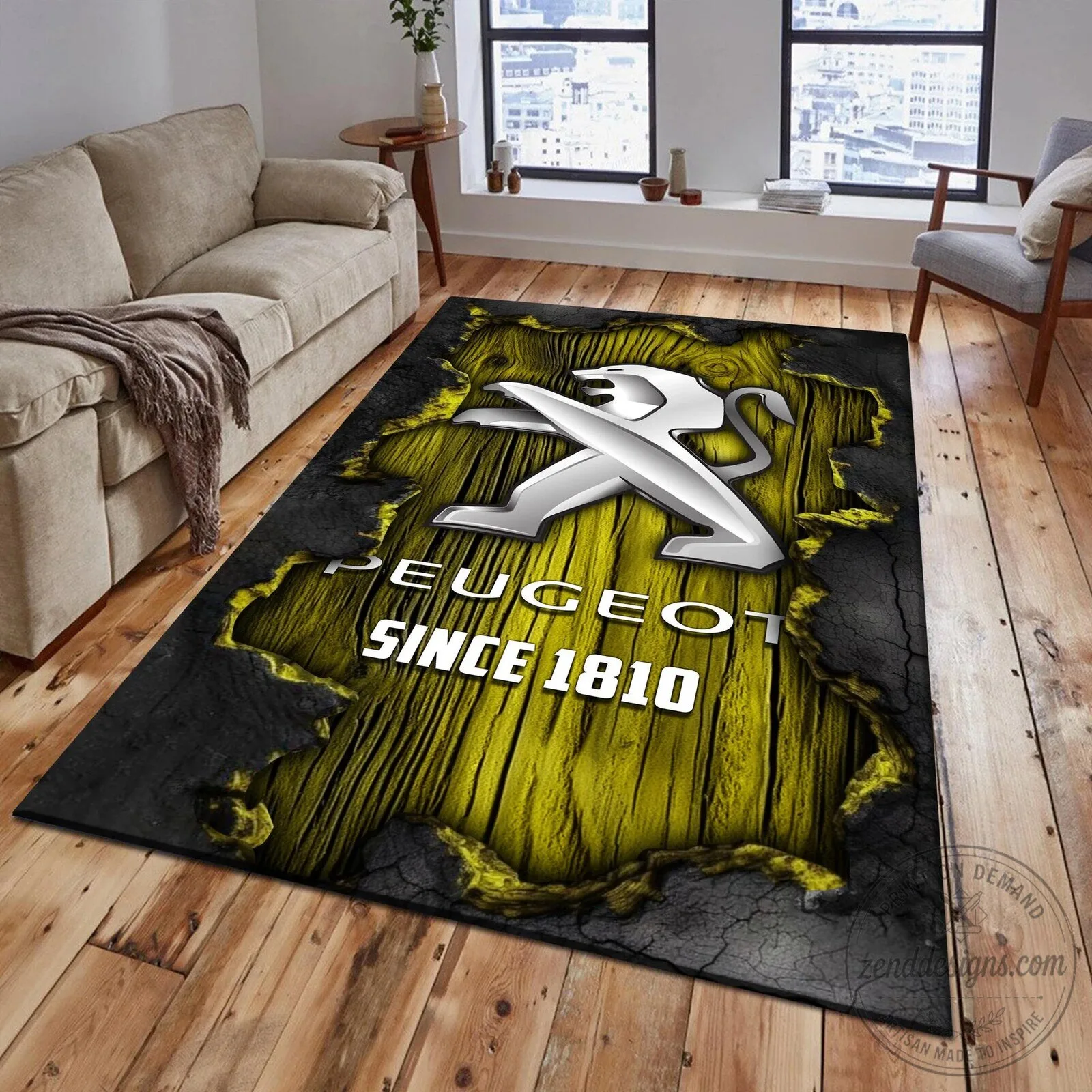 Peugeot Since 1810 Car Logo Blue Wood Cracked Style Area Rug 9 Peugeot Since 1810 Car Logo Blue Wood Cracked Style Area Rug