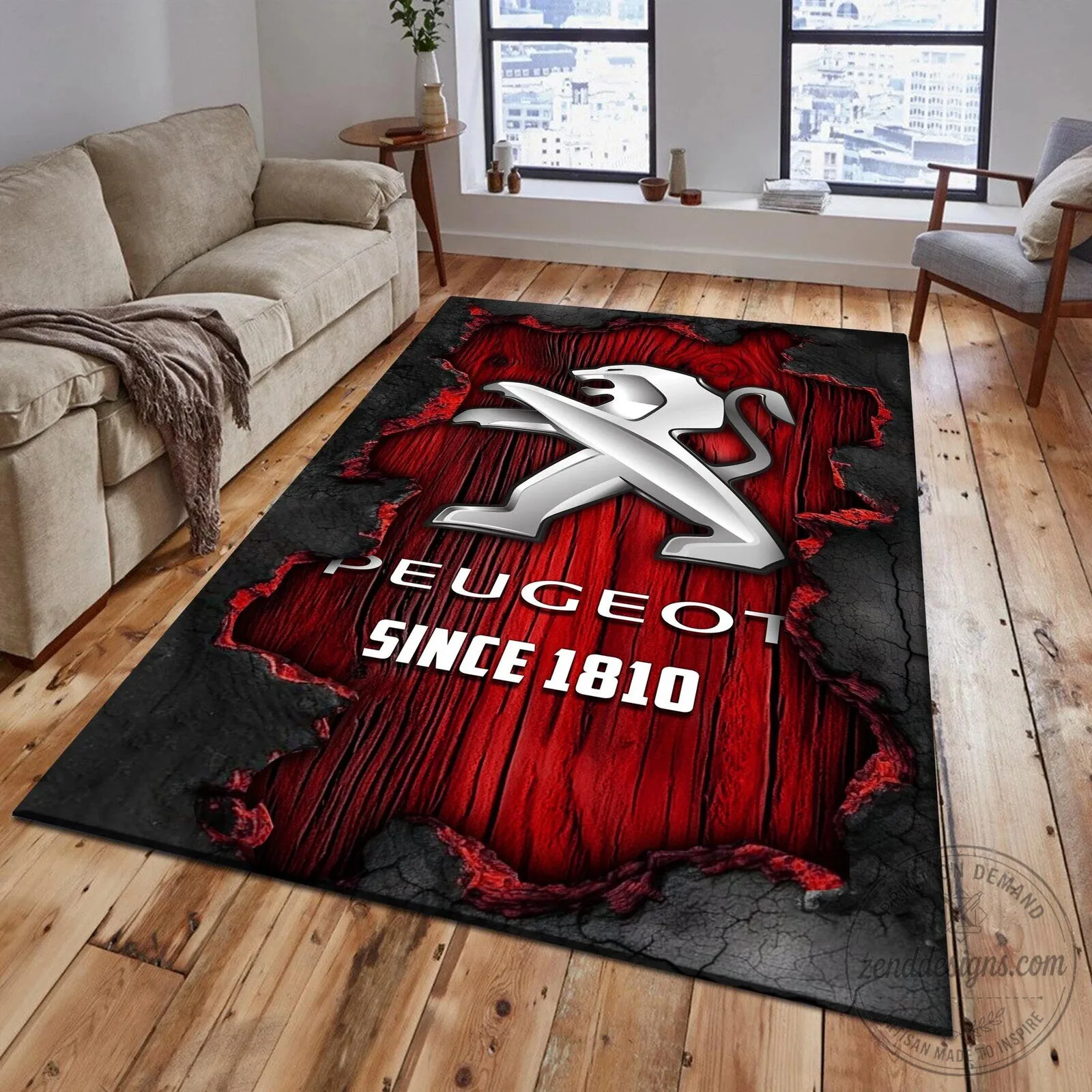 Peugeot Since 1810 Car Logo Blue Wood Cracked Style Area Rug 10 Peugeot Since 1810 Car Logo Blue Wood Cracked Style Area Rug