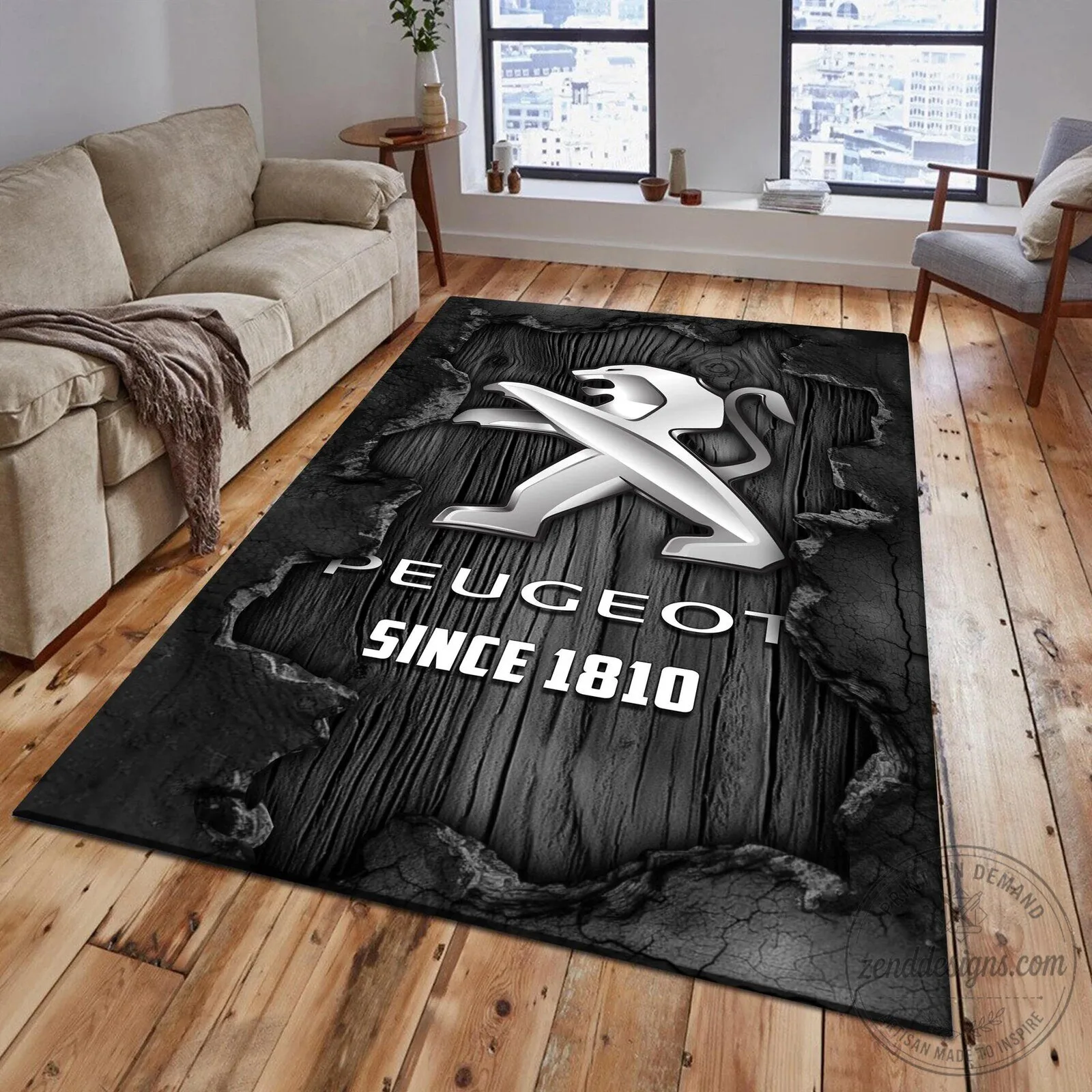 Peugeot Since 1810 Car Logo Blue Wood Cracked Style Area Rug 12 Peugeot Since 1810 Car Logo Blue Wood Cracked Style Area Rug