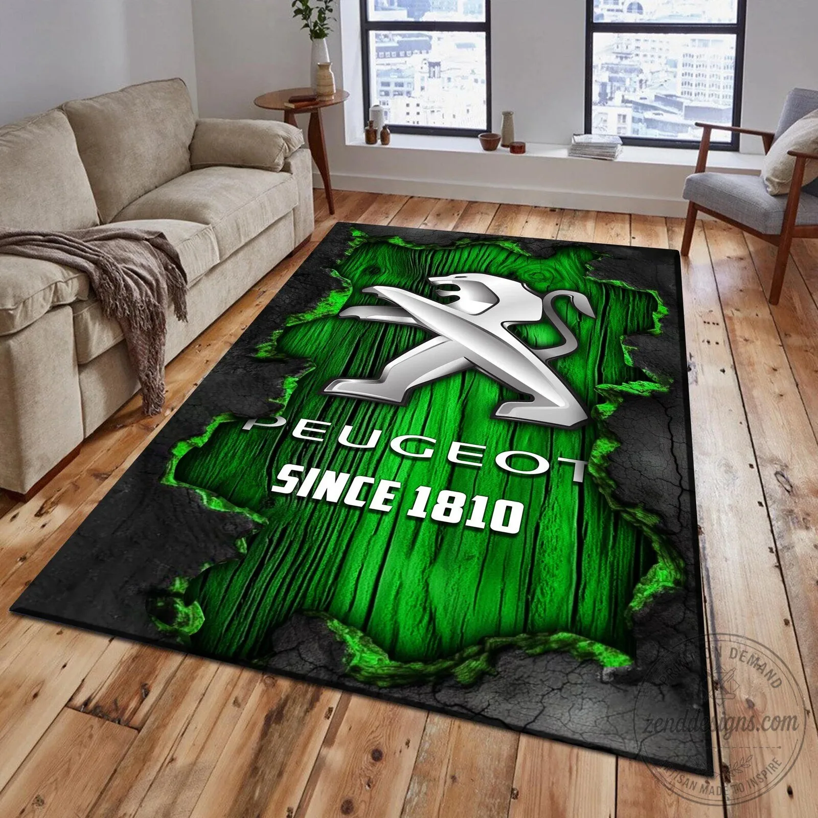 Peugeot Since 1810 Car Logo Blue Wood Cracked Style Area Rug 13 Peugeot Since 1810 Car Logo Blue Wood Cracked Style Area Rug
