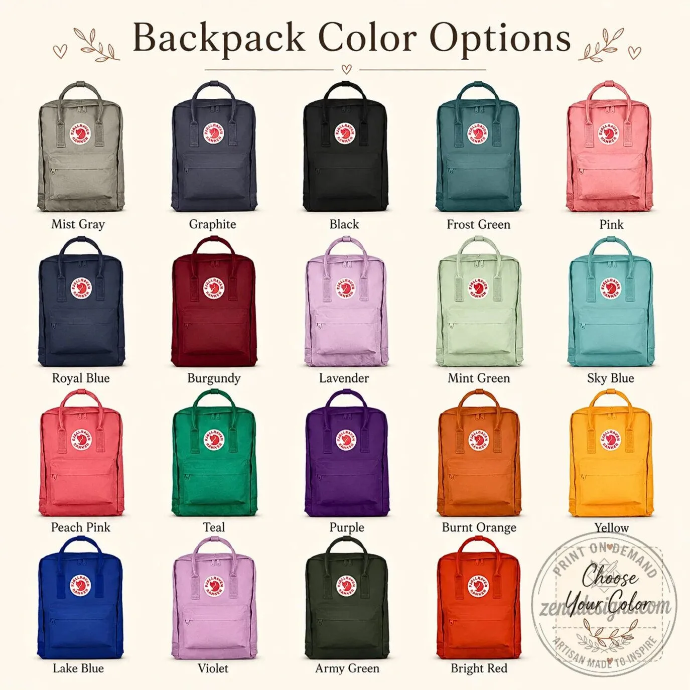 Fjallraven Kanken Lavender Backpack with Embroidered Patches and Name Tag 5 Fjallraven Kanken Lavender Backpack with Embroidered Patches and Name Tag