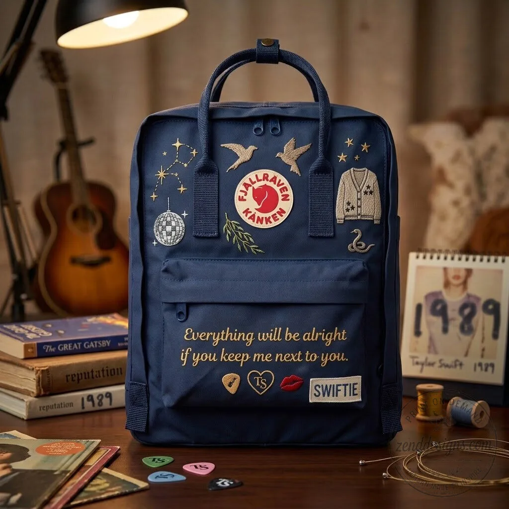 Fjallraven Kanken Lavender Backpack with Embroidered Patches and Name Tag 6 Fjallraven Kanken Lavender Backpack with Embroidered Patches and Name Tag