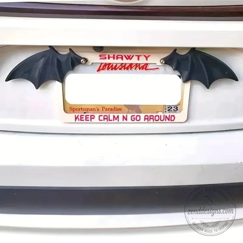 Bat Wing License Plate Frame Decoration Set for Car Bumper