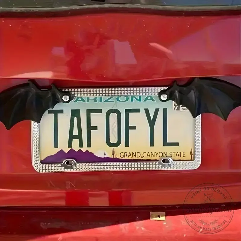 Bat Wing License Plate Frame Decoration Set for Car Bumper 11 Bat Wing License Plate Frame Decoration Set for Car Bumper