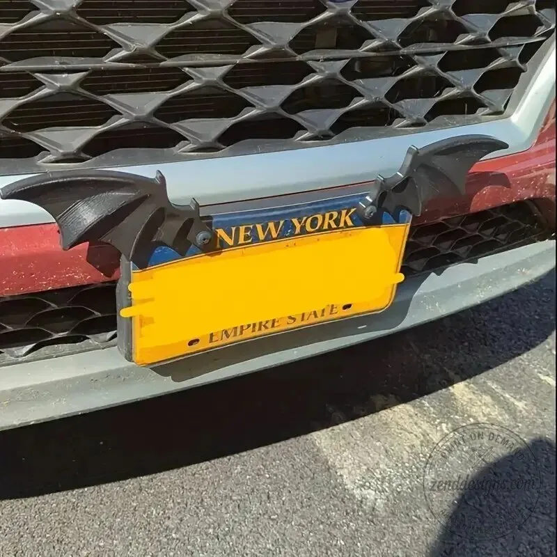 Bat Wing License Plate Frame Decoration Set for Car Bumper 12 Bat Wing License Plate Frame Decoration Set for Car Bumper