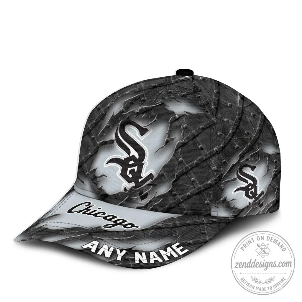 Chicago White Sox Personalized Black Metal Design Classic Baseball Cap 5 Chicago White Sox Personalized Black Metal Design Classic Baseball Cap
