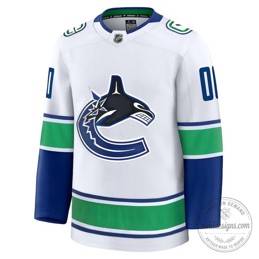 Vancouver Canucks Away Premium Custom Hockey Jersey