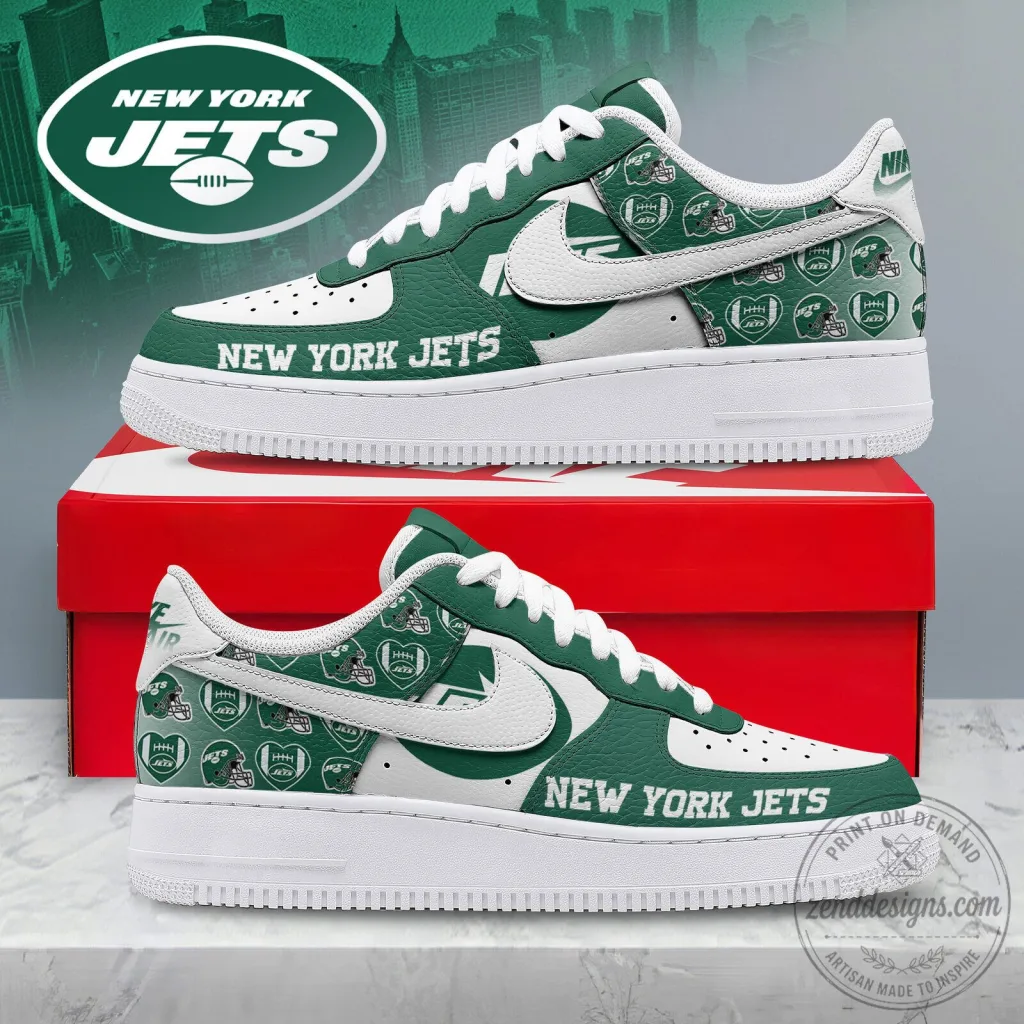 New York Jets NFL Gridiron Classic Air Force 1 Style Custom Shoes New York Jets NFL Gridiron Classic Air Force 1 Style Custom Shoes