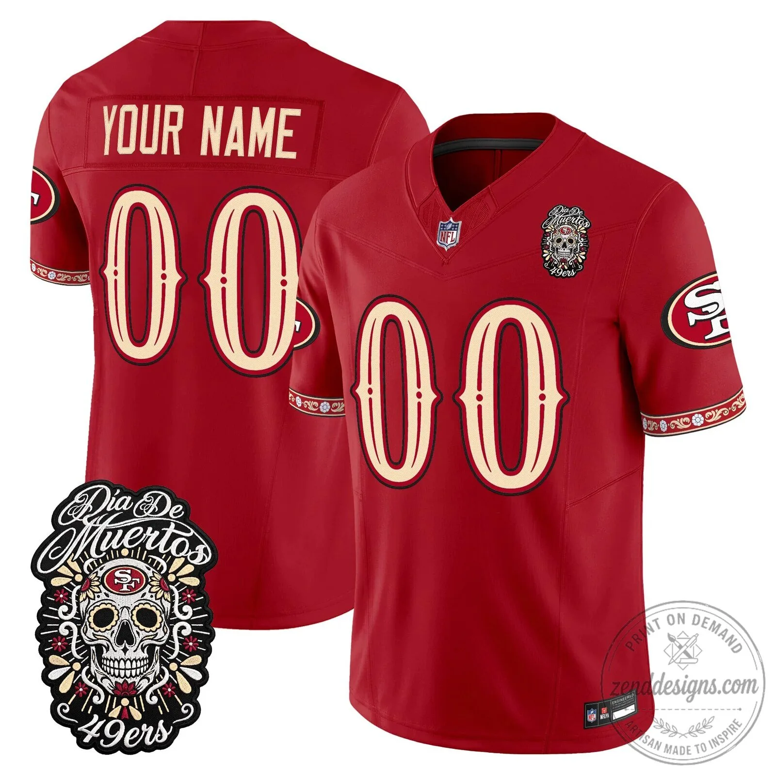San Francisco 49ers Day of the Dead Custom Football Jersey