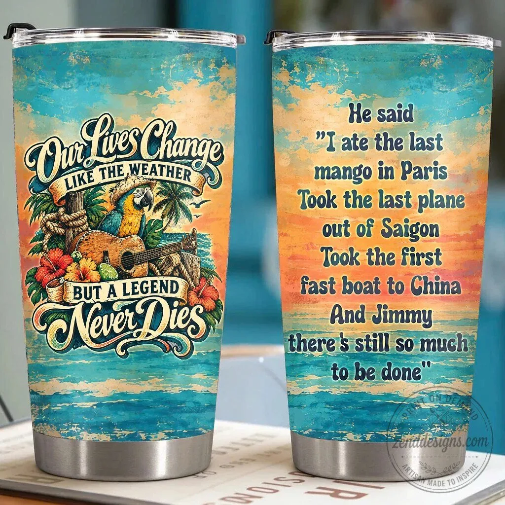 Jimmy Buffett Last Mango In Paris Lyrics Parrothead Tumbler