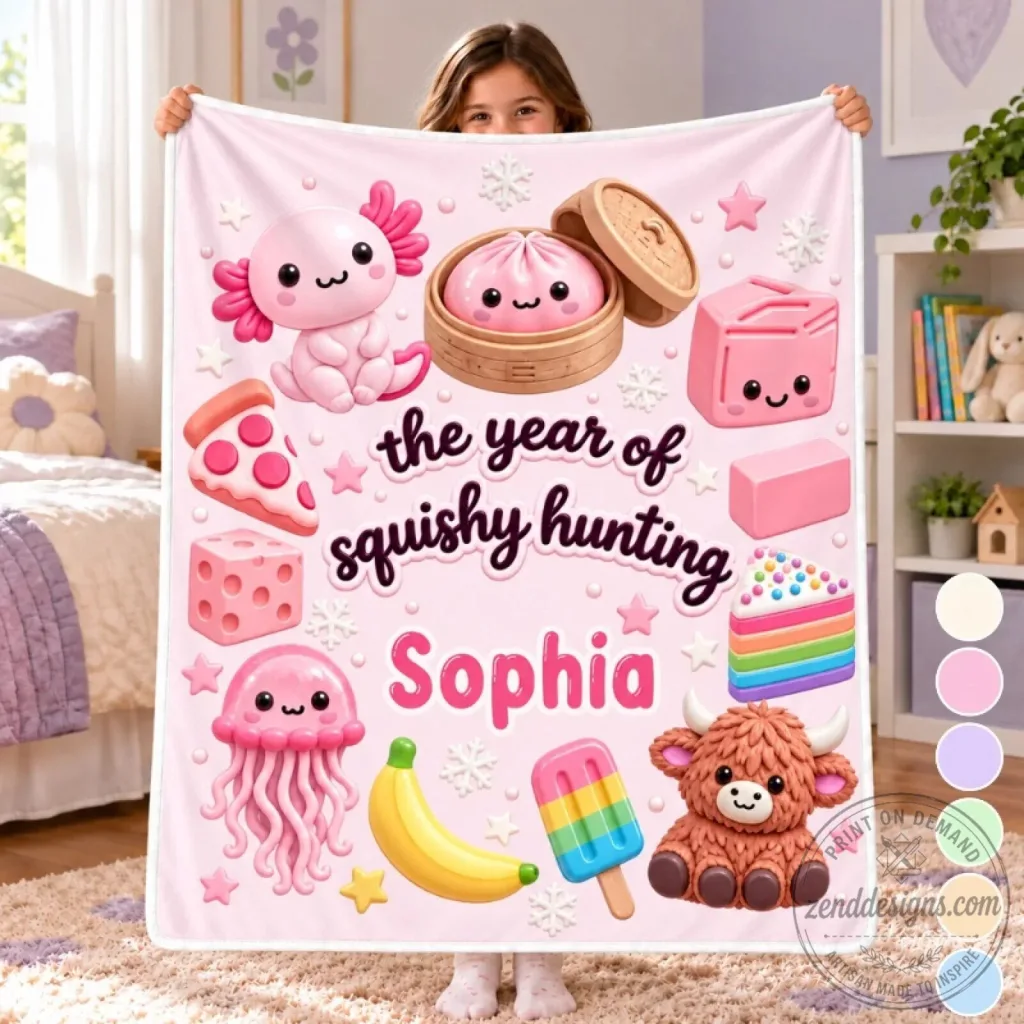 Personalized Squishy Hunting The Year Of Squishy Hunting Kids Blanket Personalized Squishy Hunting The Year Of Squishy Hunting Kids Blanket