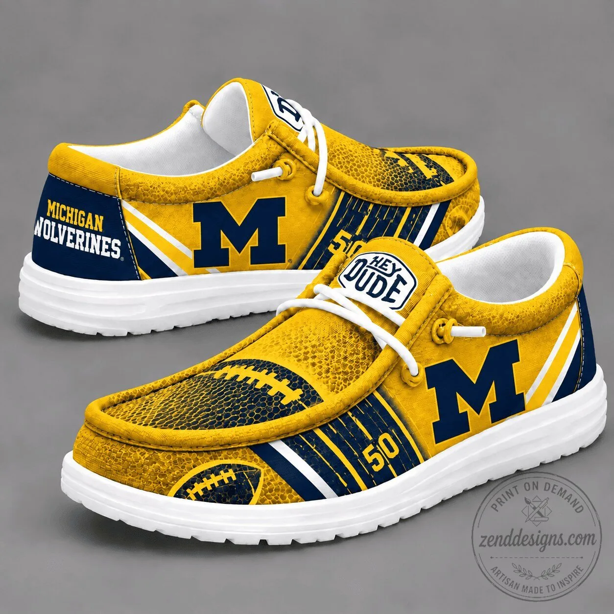 Michigan Wolverines Football Team Spirit Loafer Shoes for Men and Women