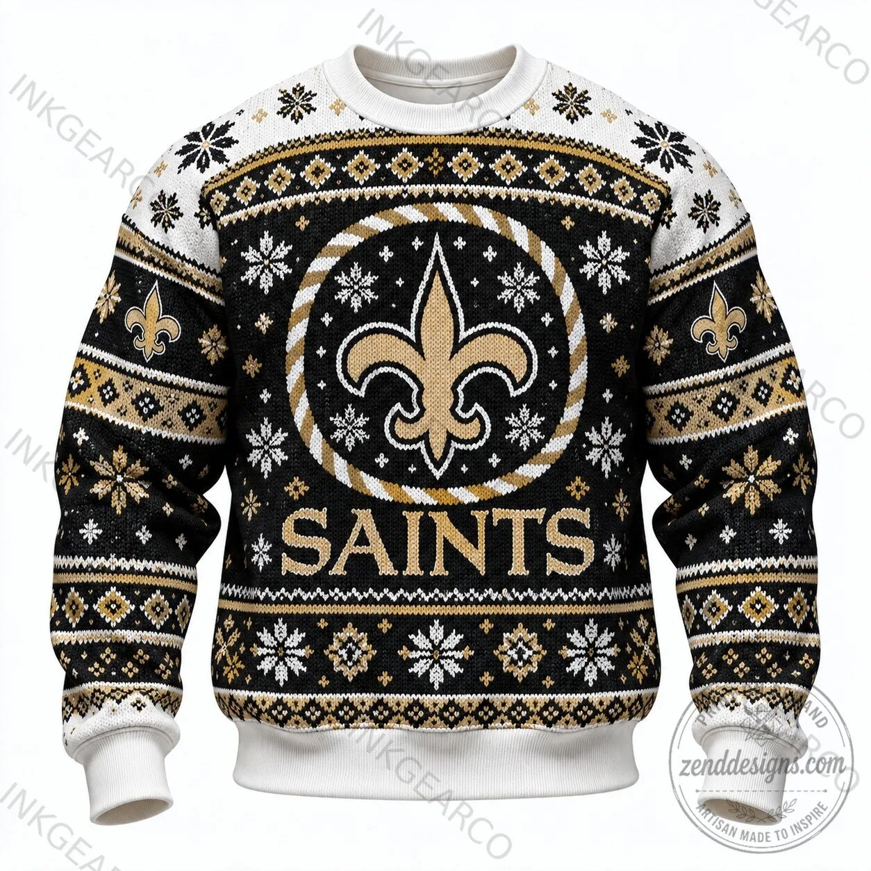 New Orleans Saints Christmas Ugly Sweater Crewneck Sweatshirt