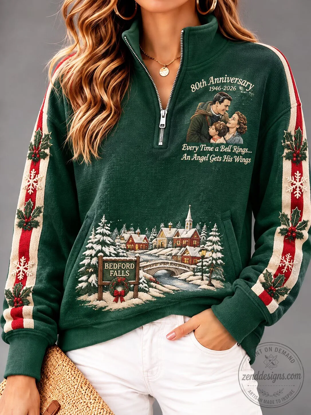 It's a Wonderful Life Bedford Falls Christmas 80th Anniversary Hoodie