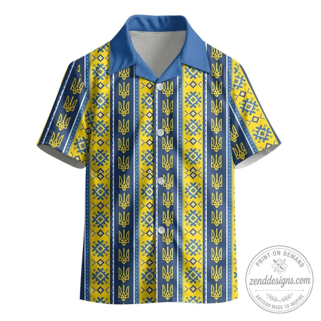 Ukrainian Trident Pattern Kids Hawaiian Shirt 5 Ukrainian Trident Pattern Kids Hawaiian Shirt