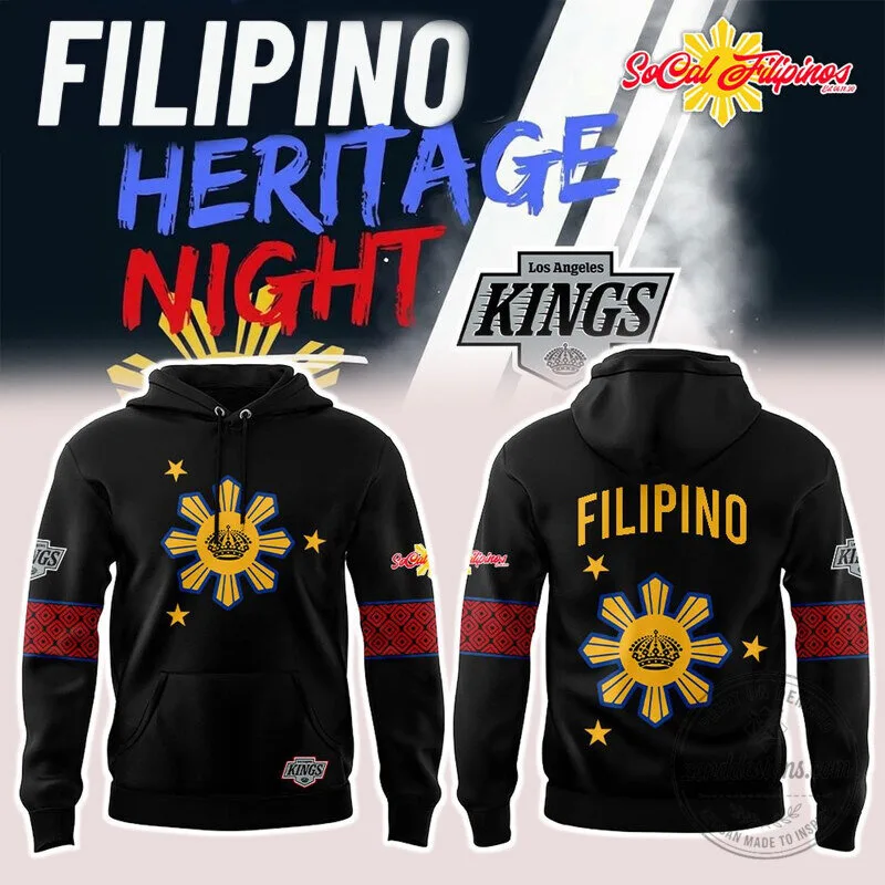 Los Angeles Kings Filipino Heritage Night Black Hoodie