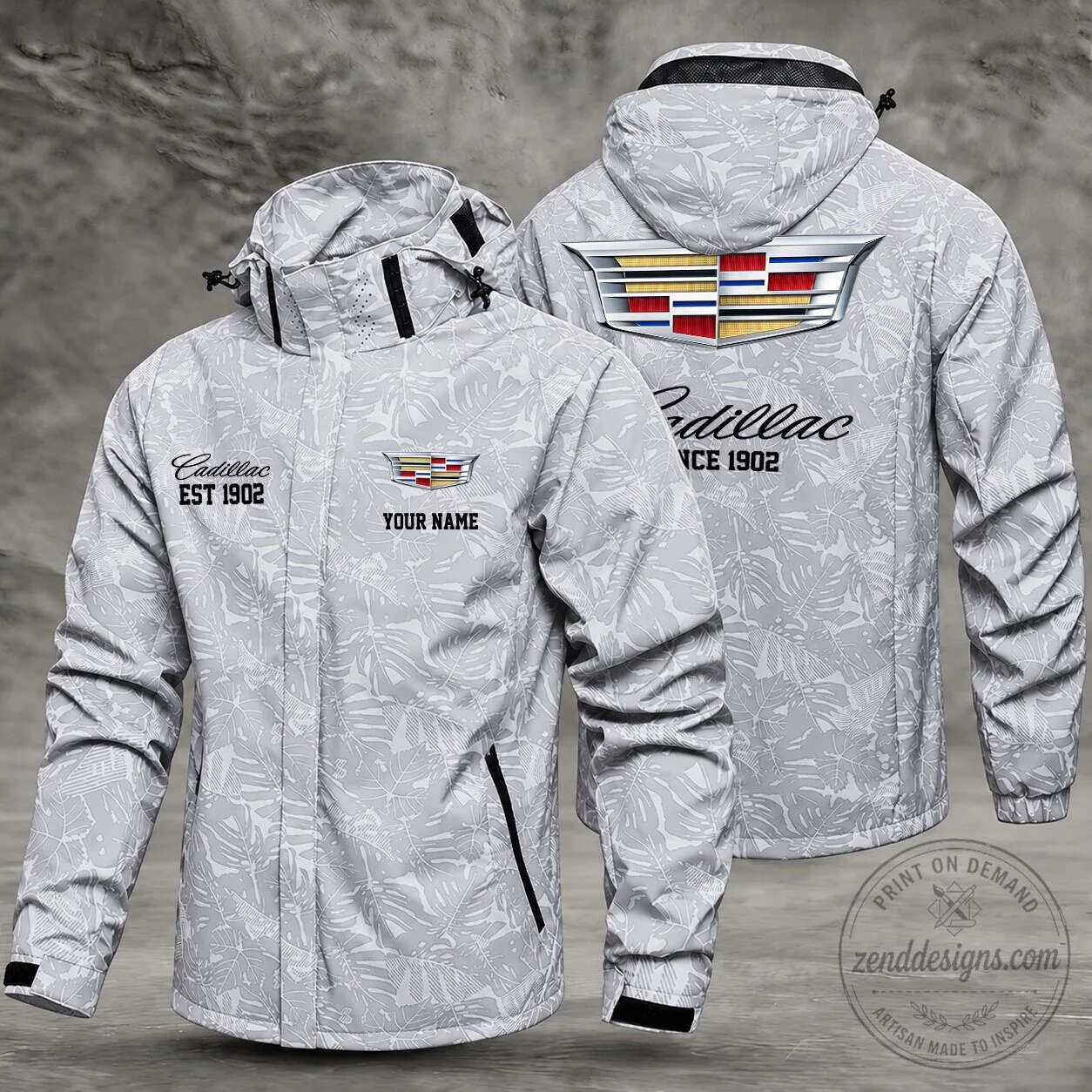 Cadillac Custom Name Waterproof Windbreaker Jacket with Hood 13 Cadillac Custom Name Waterproof Windbreaker Jacket with Hood