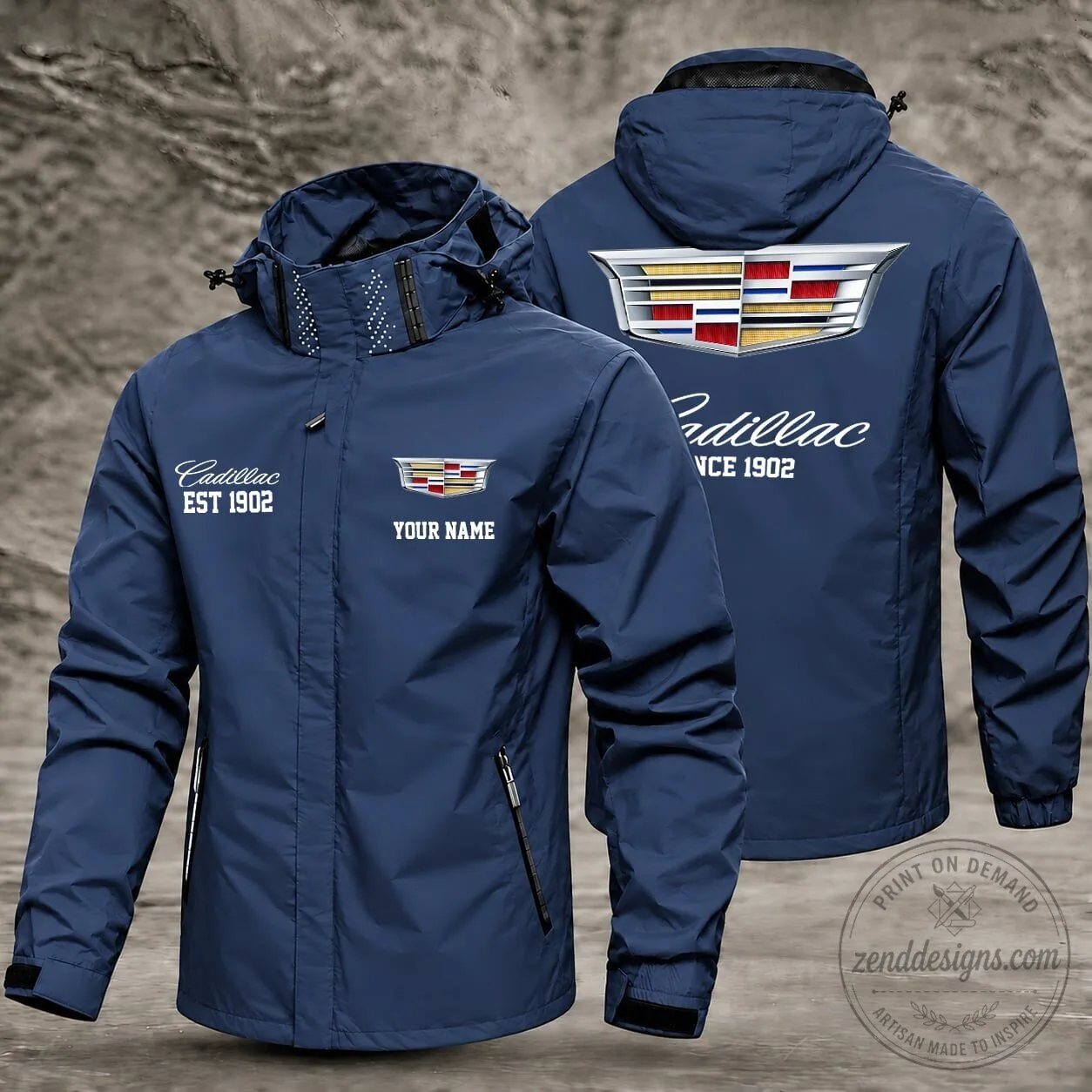 Cadillac Custom Name Waterproof Windbreaker Jacket with Hood 14 Cadillac Custom Name Waterproof Windbreaker Jacket with Hood