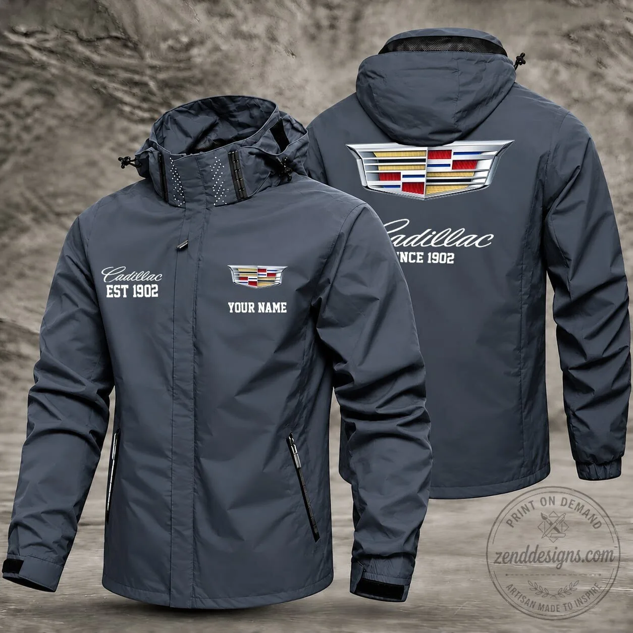 Cadillac Custom Name Waterproof Windbreaker Jacket with Hood 15 Cadillac Custom Name Waterproof Windbreaker Jacket with Hood