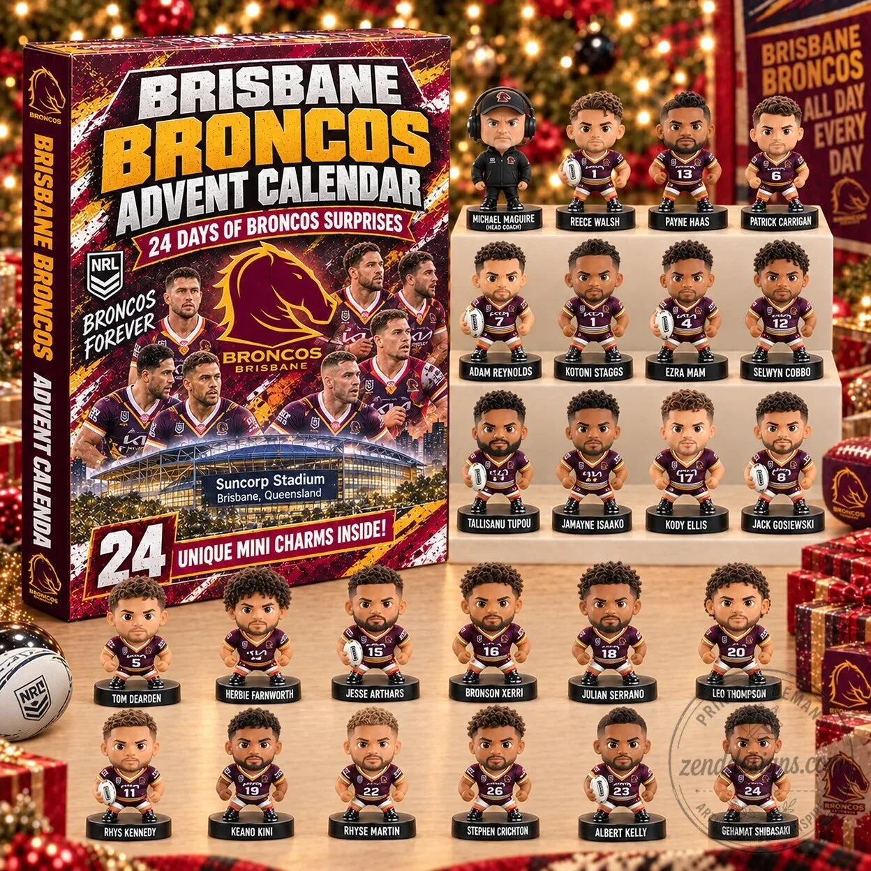 Brisbane Broncos Rugby League 24 Days of Surprises Christmas Advent Calendar