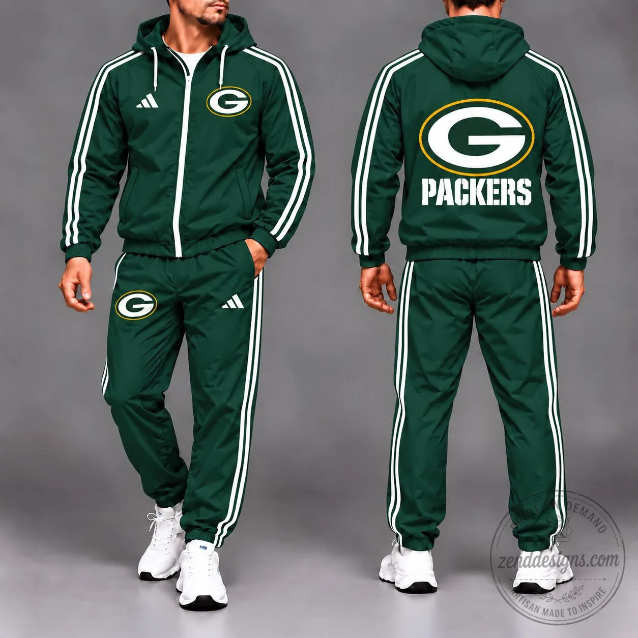 Green Bay Packers National Football League Team Logo Full-Zip Hooded Jacket
