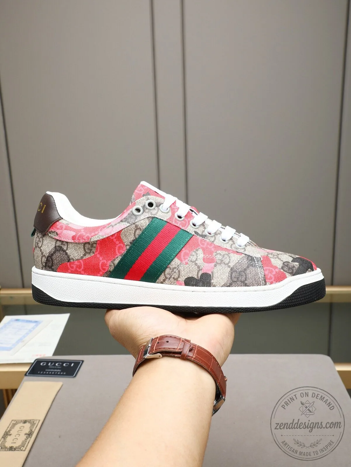 Gucci Floral Print Ace Sneakers for Women - Designer Low-Top Casual Shoes