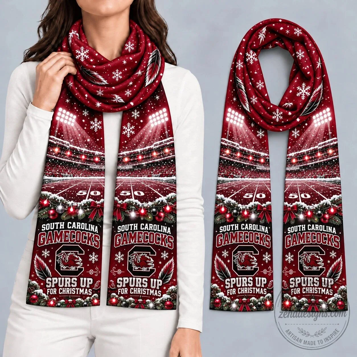 South Carolina Gamecocks Christmas Football Stadium Scarf