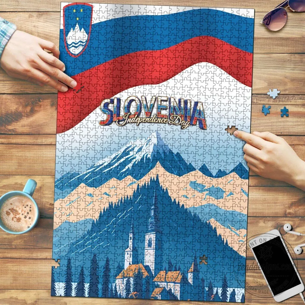 Slovenia Independence Day Lake Bled Julian Alps Landscape Jigsaw Puzzle