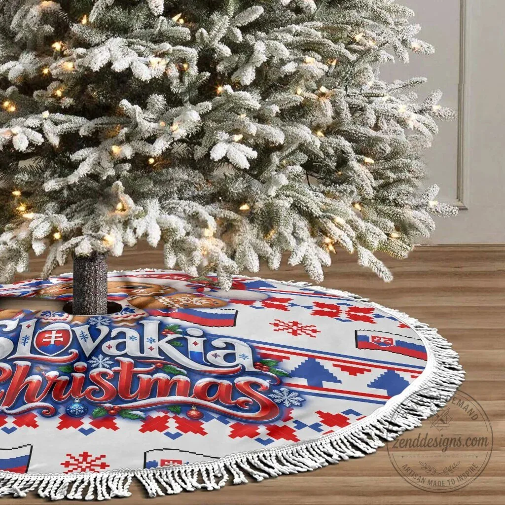 Slovakia Christmas Gingerbread Man Candy Cane Fair Isle Tree Skirt 8 Slovakia Christmas Gingerbread Man Candy Cane Fair Isle Tree Skirt