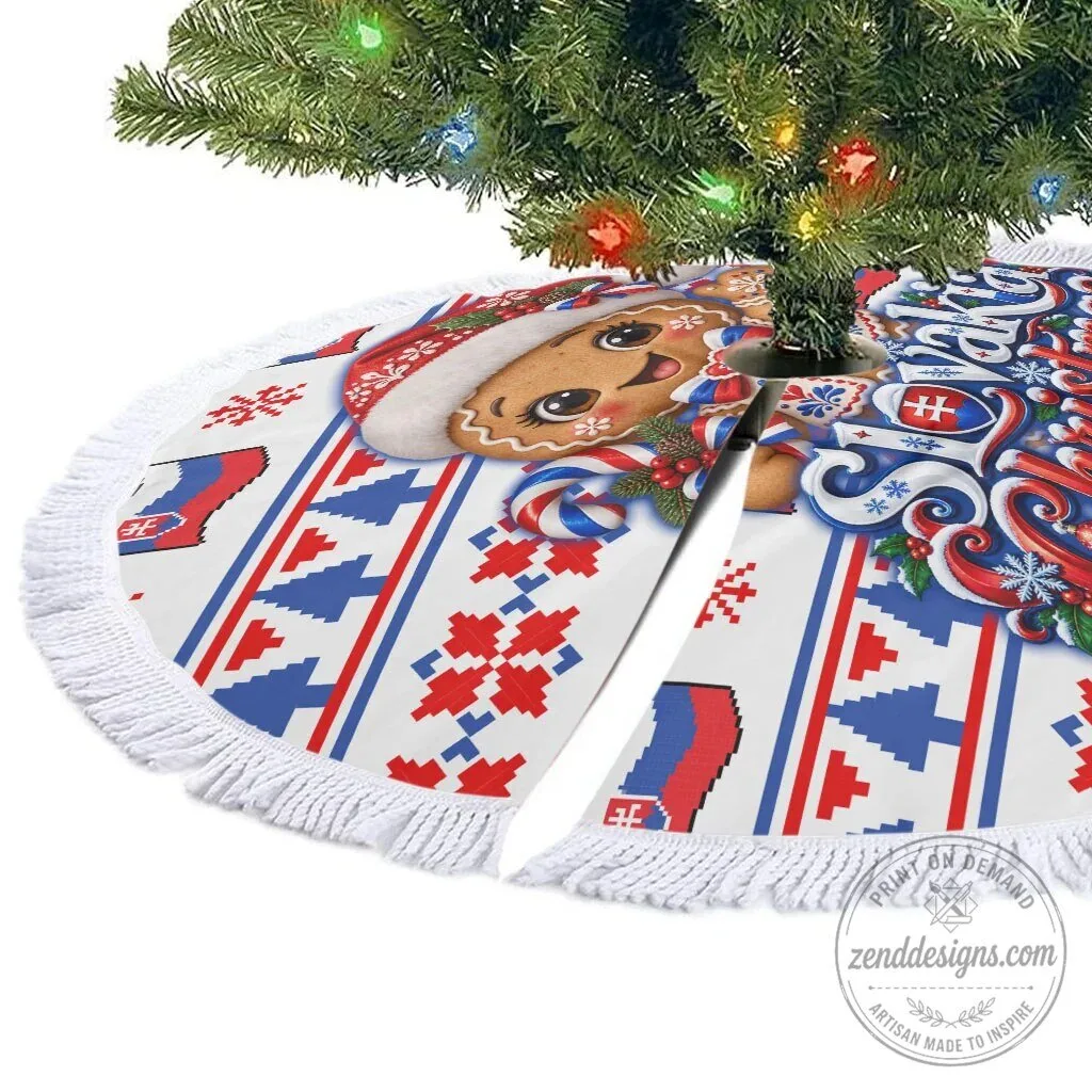 Slovakia Christmas Gingerbread Man Candy Cane Fair Isle Tree Skirt 9 Slovakia Christmas Gingerbread Man Candy Cane Fair Isle Tree Skirt