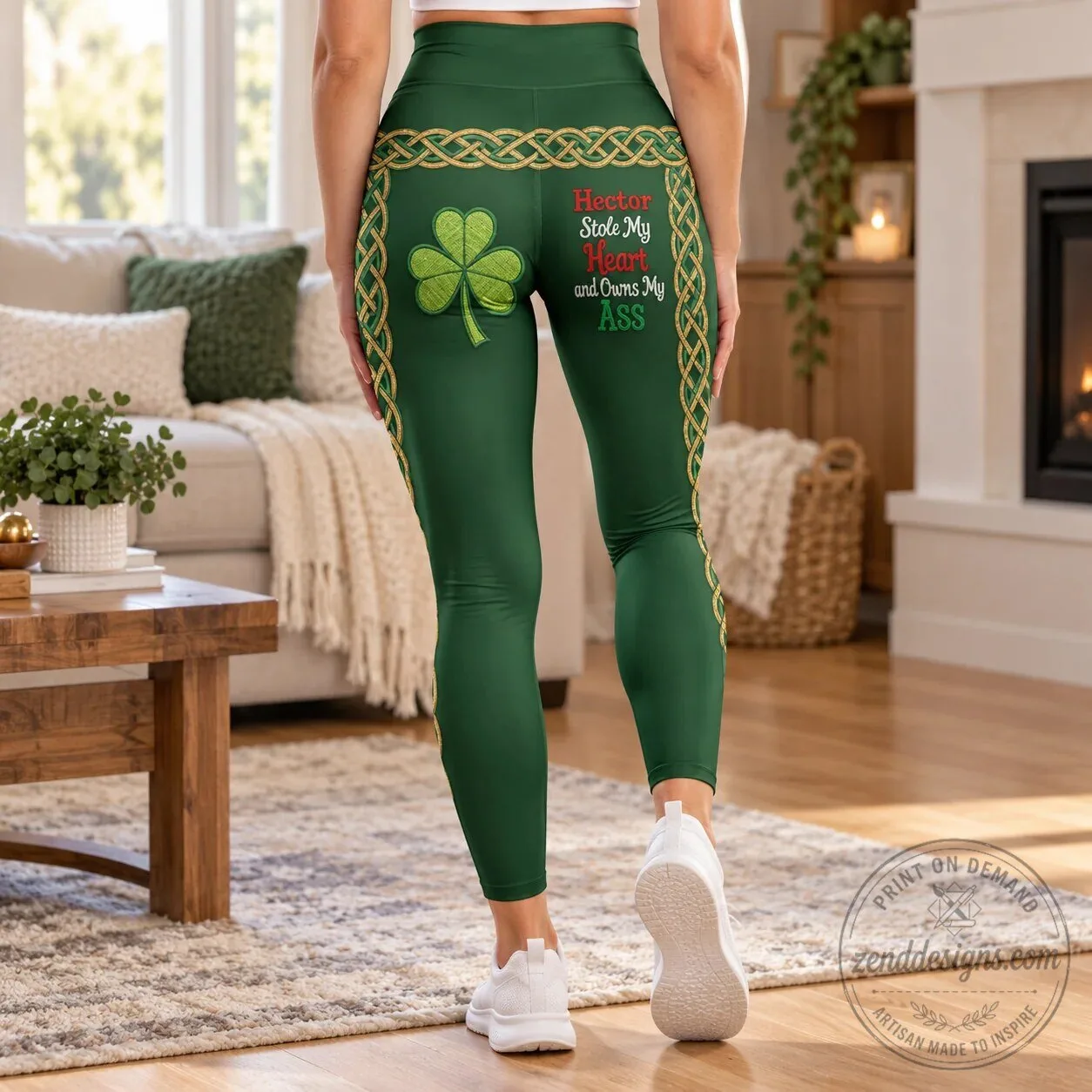 Personalized Four-Leaf Clover Lucky Green Leggings for Women 5 Personalized Four-Leaf Clover Lucky Green Leggings for Women