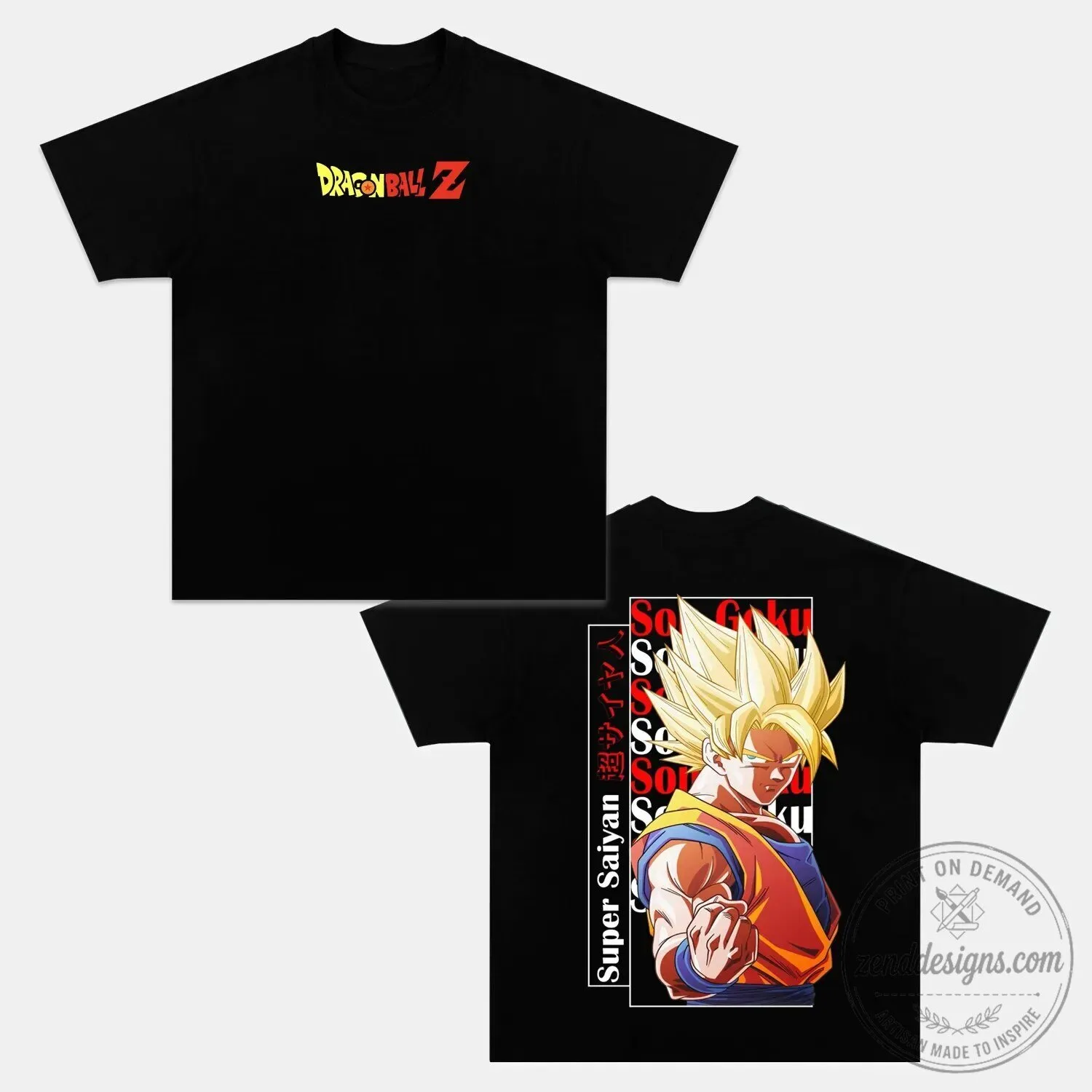 Dragon Ball Z Super Saiyan Goku Anime Inspired Vintage T-Shirt