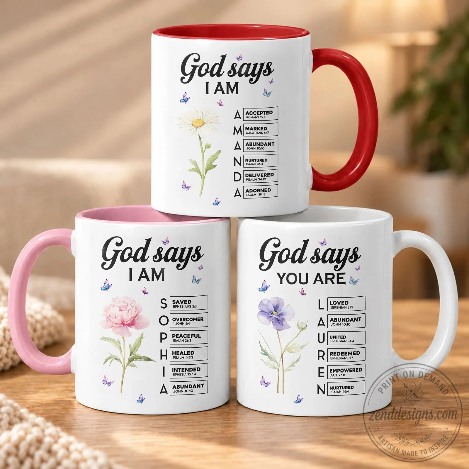 God Says I Am Bible Verse Christian Personalized Coffee Mug