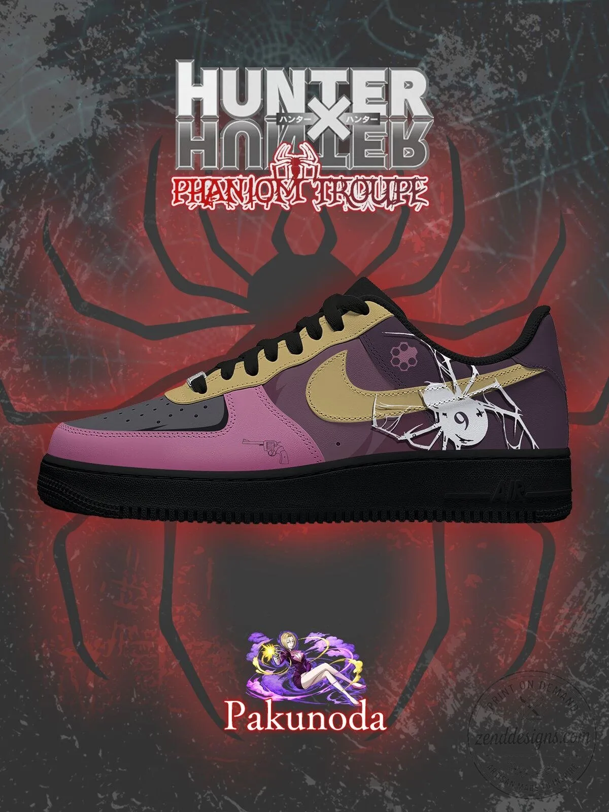 Hunter X Hunter Phantom Troupe Pakunoda Custom Sneakers